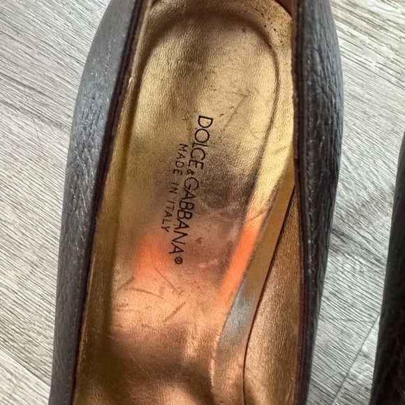 Dolce & Gabbana Dark Brown Leather Heels - Picture 2 of 7